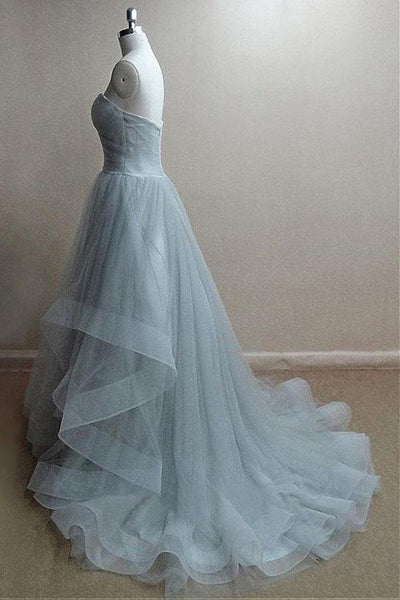 Fancy A-Line Tulle Sweetheart Neckline Floor-Length Prom Dress, Evening Dress SJ211057