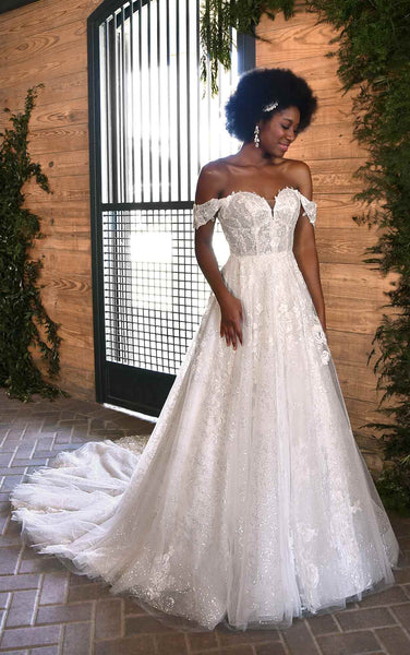 White Lace Sweetheart Off The Shoulder Wedding Dress LD1565