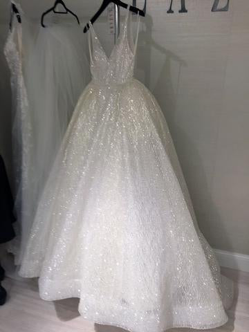 Charming Backless Sequined A Line Long Prom Dresses,Cheap Wedding Dresses