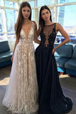 A Line Prom Dresses,V-neck Sexy Evening Party Dresses, Long Formal Dress  GY130
