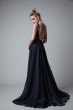 A Line Prom Dresses,V-neck Sexy Evening Party Dresses, Long Formal Dress 