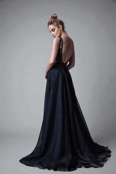 A Line Prom Dresses,V-neck Sexy Evening Party Dresses, Long Formal Dress 