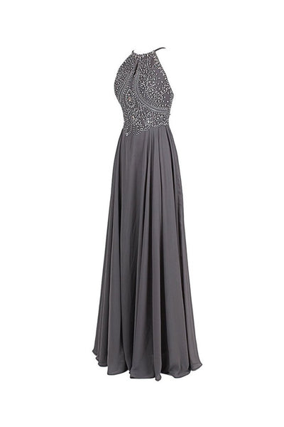 2016 Top Selling Gray Chiffon Backless Cheap Long Evening Prom Dress GY131