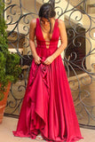 Sexy A-Line Backless Prom Dresses,Deep V-Neck Long Prom Evening Dress  GY154