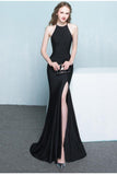 Charming Simple Style Long Sheath Sexy Cheap Black Prom Dresses  GY189