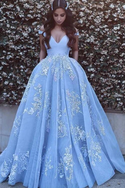 Luxury Prom Dresses Ball Gown Off-the-shoulder Sexy Prom Dress/Evening Dress PDA607 | ballgownbridal