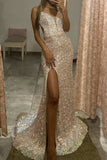 Sexy Mermaid Long Prom Dress With Sequins, Evening Dress SJ211068