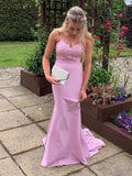Mermaid Lavender Lace Dresses Spaghetti Straps Long Prom Dress UL5412