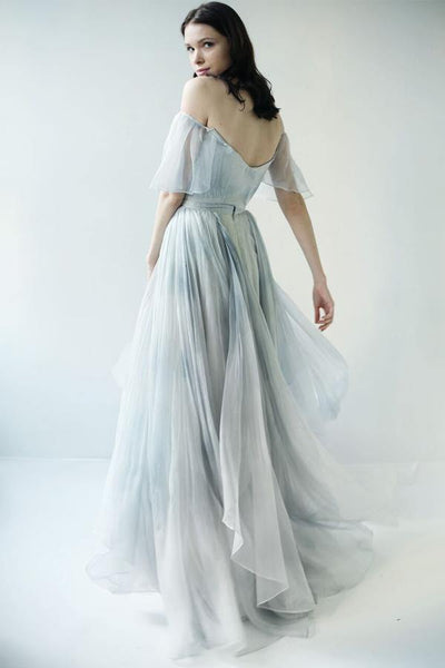 Fancy A-line Off Shoulder Long Prom Dresses, Evening Dresses SJ211029