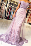 A-Line Off-the-Shoulder Beading Long Prom Dresses, Evening Dress SJ211154