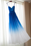 Prom Dresses Royal Blue Ombre Spaghetti Straps Prom Dress/Evening PDA606 | ballgownbridal