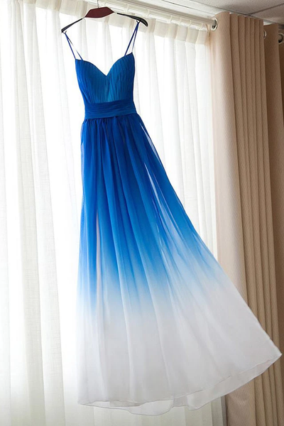 Prom Dresses Royal Blue Ombre Spaghetti Straps Prom Dress/Evening PDA606 | ballgownbridal