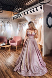 Sequined Bling A Line Pink Prom Dress ODA021 | ballgownbridal