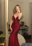 Spaghetti Straps Mermaid Long Prom Dress SHE012