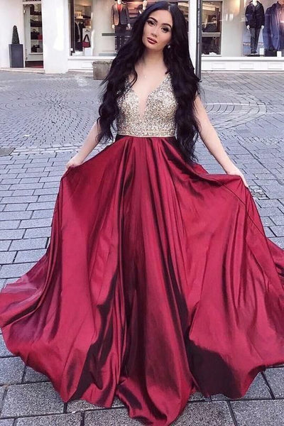 A Line Red Sweetheart Tulle Layered Long Prom Dresses SHE017